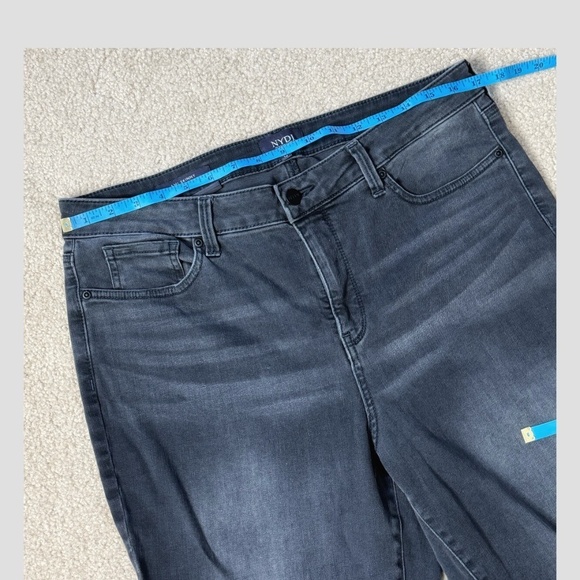 NYDJ Ami Skinny Jeans High Rise Lift Tuck Tech Released Hem Washed Black Size 14 - Picture 8 of 12